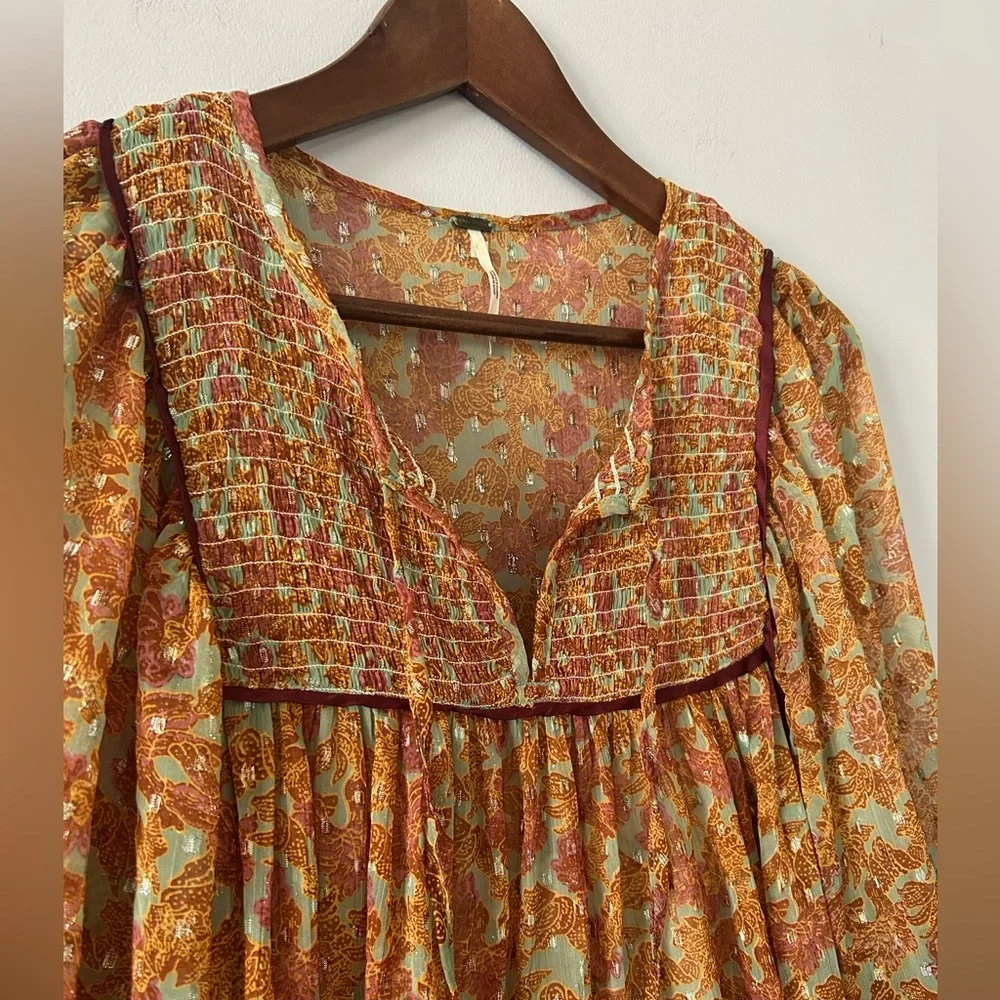 Free People NWOT Free Swinging Mini Dress, Orange, Size Med